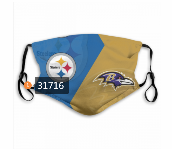 2020 NFL Pittsburgh Steelers 2603 Dust mask with filter->nfl dust mask->Sports Accessory